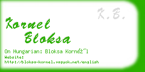 kornel bloksa business card